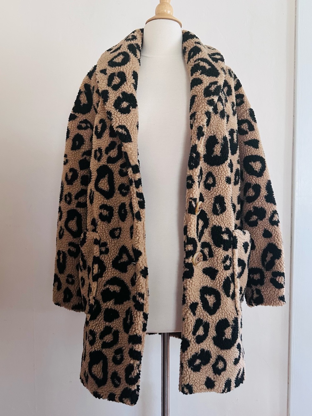 Jessica Simpson Carmen Coat Leopard Faux Fur Teddy Jacket Size Small - Picture 4 of 9